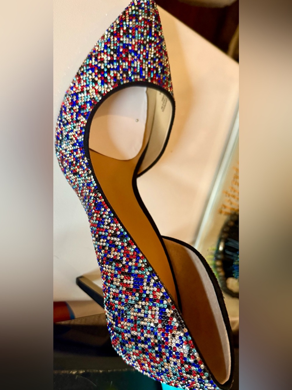 Crystal Embellished 4” Pump by INC (with xtra Stones)- Multicolor
